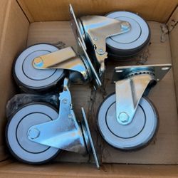 4 Inch Heavy Duty Swivel Casters with Brake Set of 4