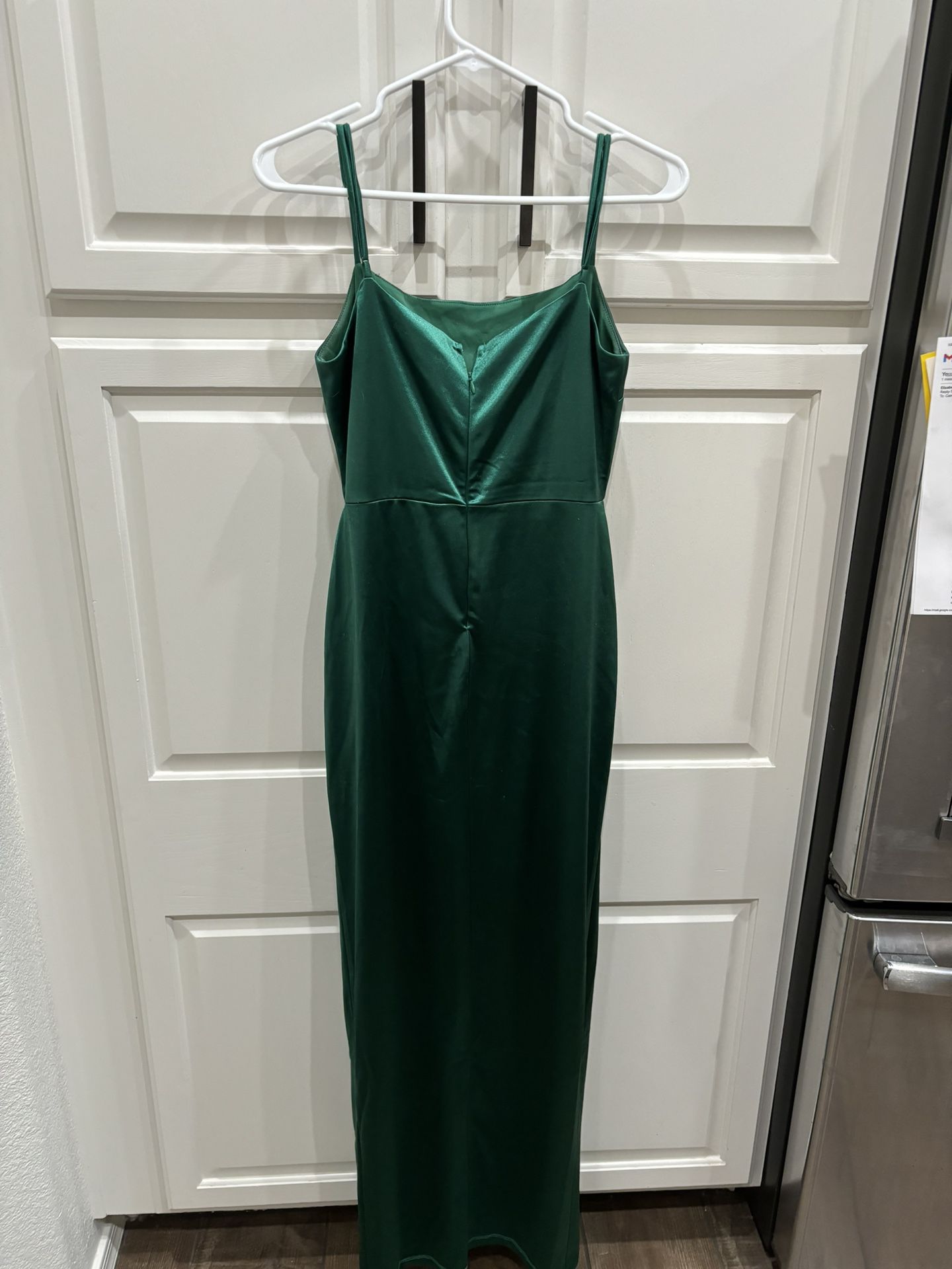 Satin Emerald Green Prom Dress