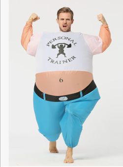Inflatable Personal Trainer Costume Teen $40 Firm Batteries Not Included