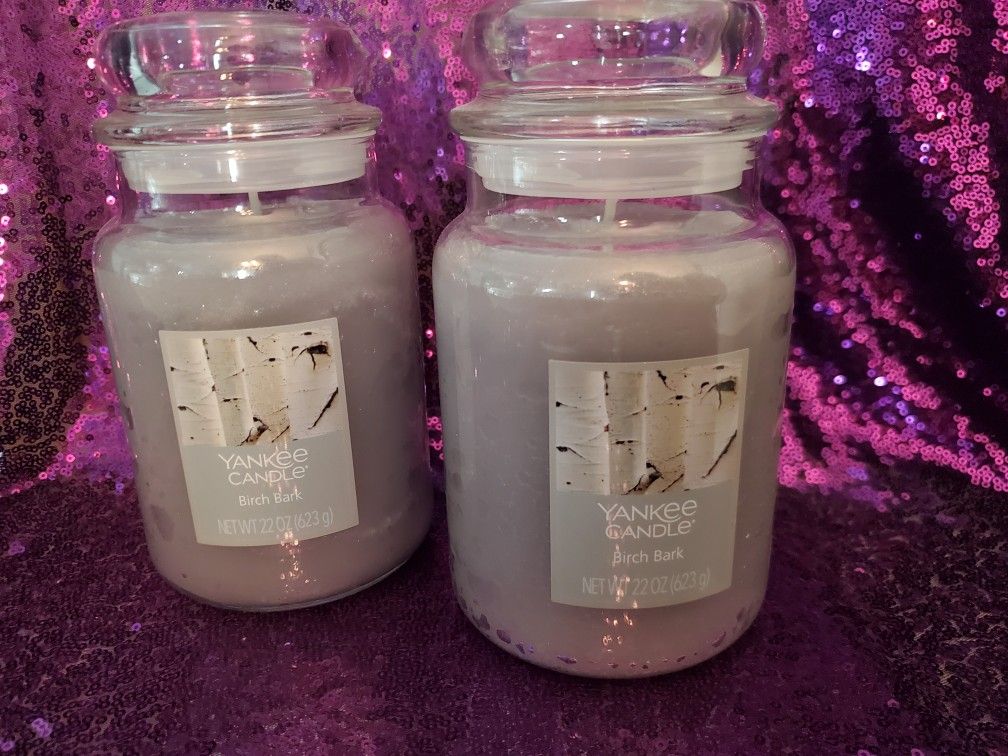 Yankee Candle BIRCH BARK Large Jar 22oz Glass Retired