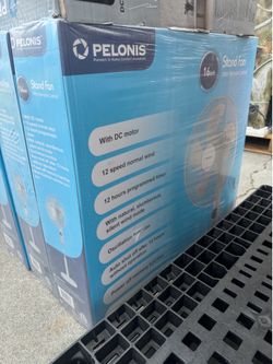 Pelonis 16" 12-Speed Oscillating Pedestal Fan, Ultra Quiet, Remote