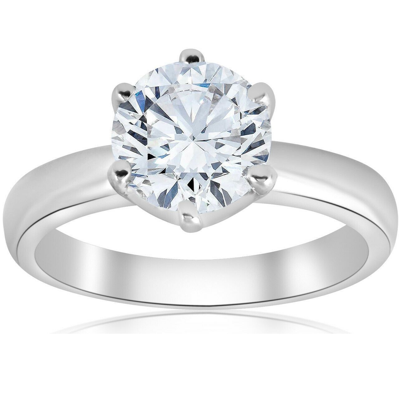 1.01 Carat Real Diamond Engagement Ring, 14k White Gold - New!!!