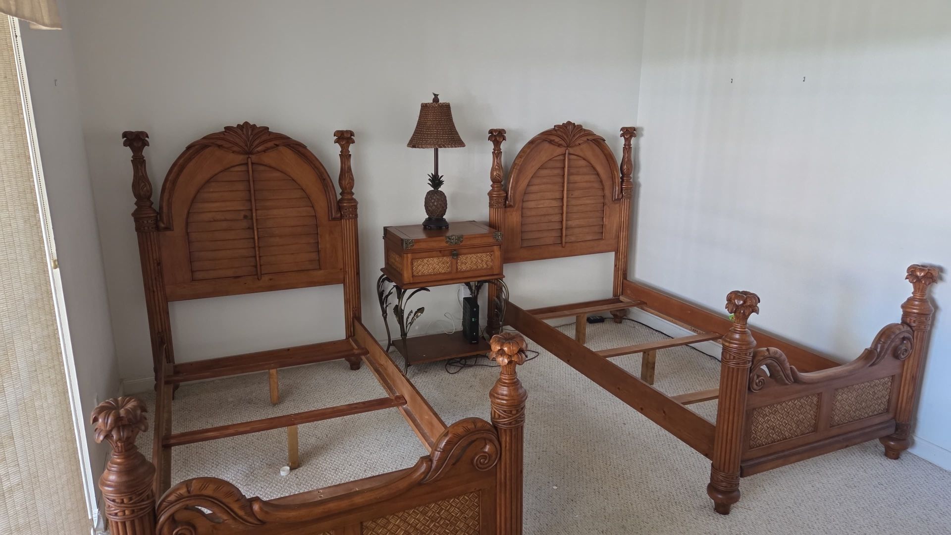 2 Twin Beds And 1 Nightstand