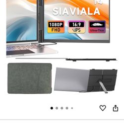 Lightweight Dual Laptop Monitor Extender for 13-17.3” Laptops, Plug n Play for Windows/Mac/Android