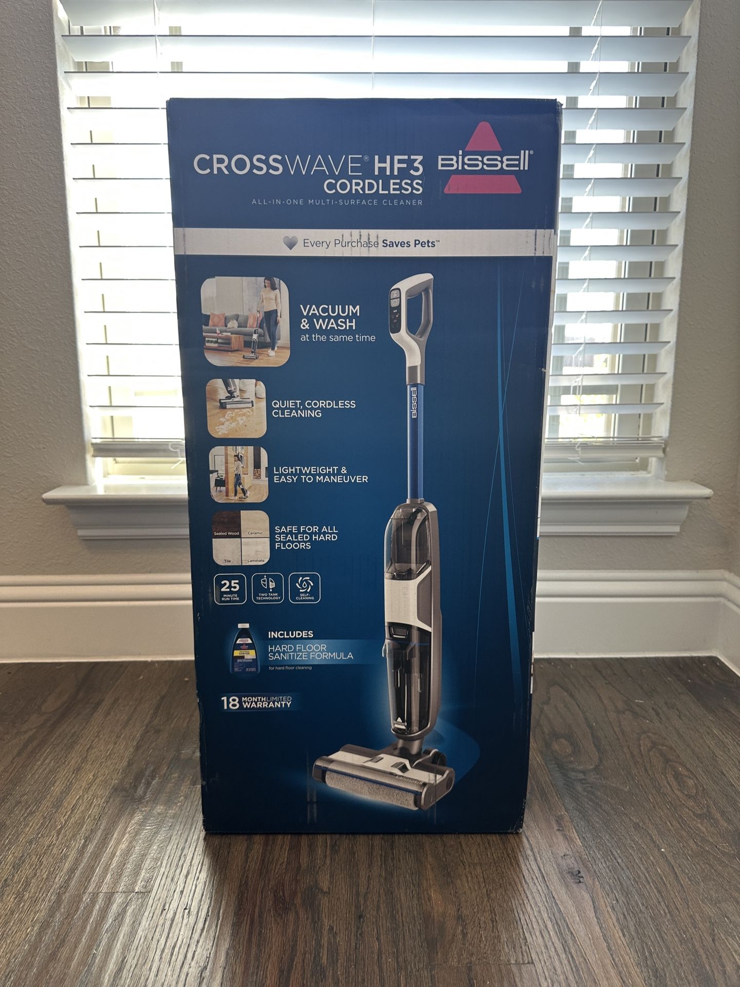 Bissell Crosswave HF3 Cordless Wet/Dry Vacuum Cleaner and Mop, Multi-Surface and Hardwood Floor