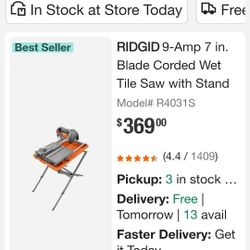Brand New Ridgid Tile Saw With Stand $340 Pickup In Oakdale 