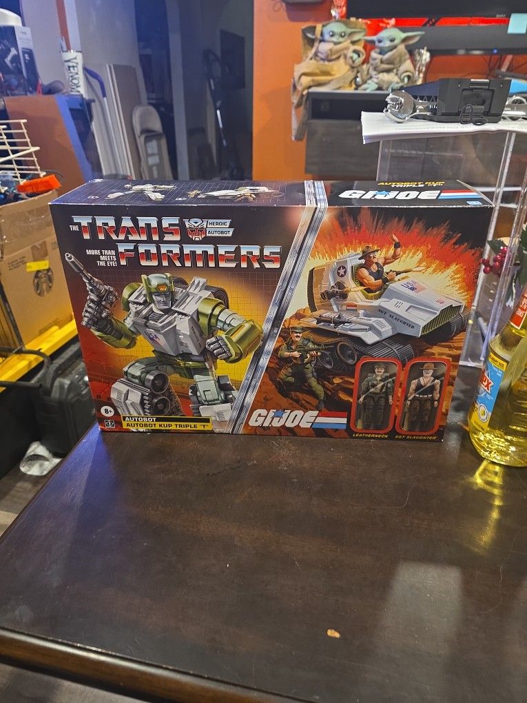 Transformers GI Joe Autobot Cup Sgt Slaughter And Leatherneck Action Figure Set