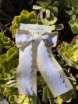 Floral lace bow