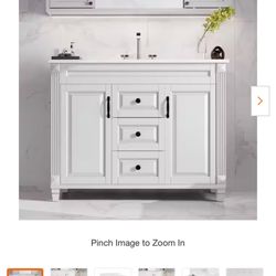 Questions and Answers for JEAREY 42 in. Single Sink Freestanding White Bath Vanity with White Marble Top (Assembled)