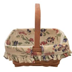 Longaberger Basket With Liner And Handle


