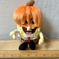 2004 Ty Beanie Baby SpongeBob PumpkinMask Plush