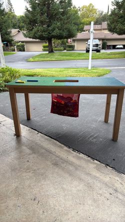 Kids Wooden Lego Activity Play Table