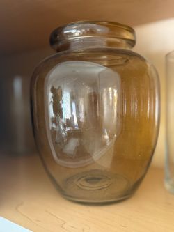 Amber Glass Apothecary Jar – Vintage Style Decor