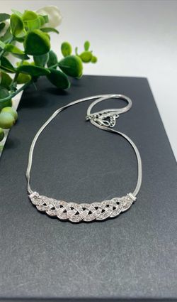 Romantic Choker Chain Necklace, Silver Color