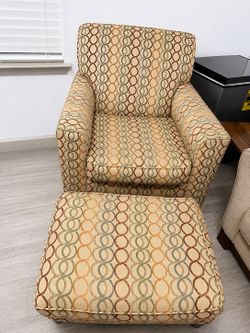Accent Chair with Matching Ottoman