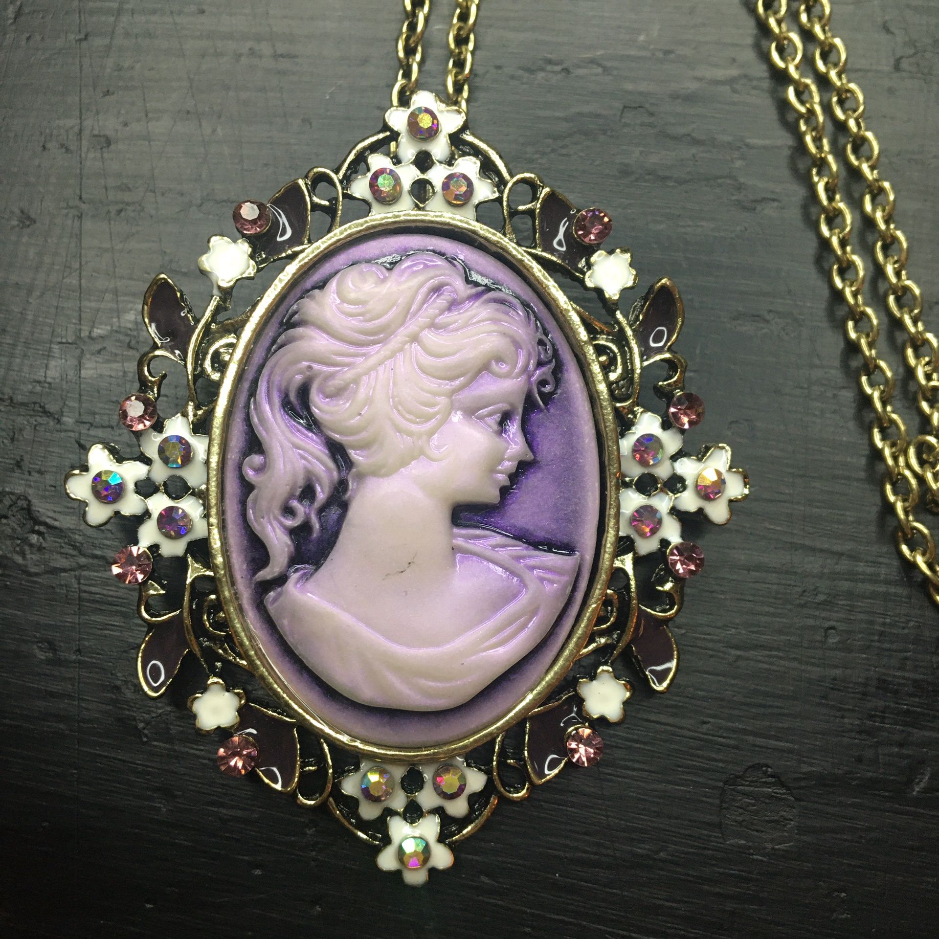 Vintage Betsy Johnson Cameo Necklace