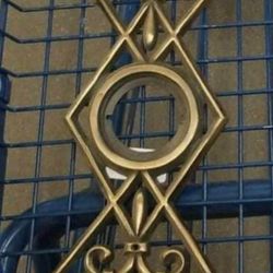 VINTAGE ORNATE GOLD BRASS METAL DOOR KNOB DECOR 