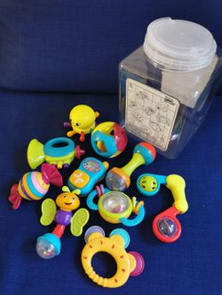 iPlay, iLearn 10pcs Baby Rattles Toys Set, Infant Grab N Shake Rattle, Sensory Teether, Development Learning Music Toy, Newborn First Birthday Gifts