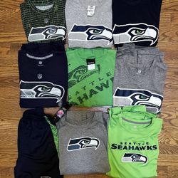 Youth Seahawks Shirts And Shorts - Very Nice Condition And New With Tag