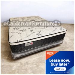 Cal king bamboo pillow top mattress and Boxspring!