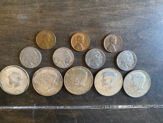 Coin lot Kennedys buffalos wheats