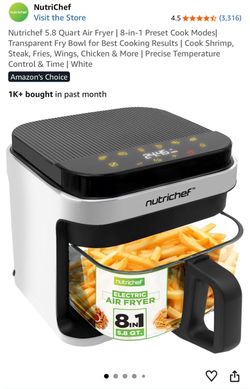 Brand new NutriChef 5.8 Qt Air Fryer 8-in-1 in BOX