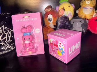 UMe Tea 7th Anniversary Pink Boba Bunny Mini Figure Phone Charm Keychain Strap Blind Box Set Kawaii Cute Anime Aesthetic Collectible Decor Gift