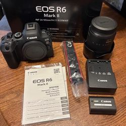 Canon EOS R6 Mark II Mirrorless Camera with RF 24-105mm Lens. 