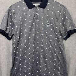 Original Penguin Polo Shirt Small White Floral Print Design Size Medium