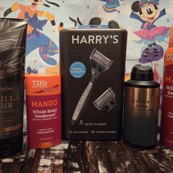 Mens Harry's Shavers, Mando Deodorant Stick, Mando Spray Deodorant, Hydration Body Cream