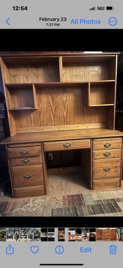 Desk nice And Clean Only $110.-5’ By 23” —70” Tall . Clear Stain .