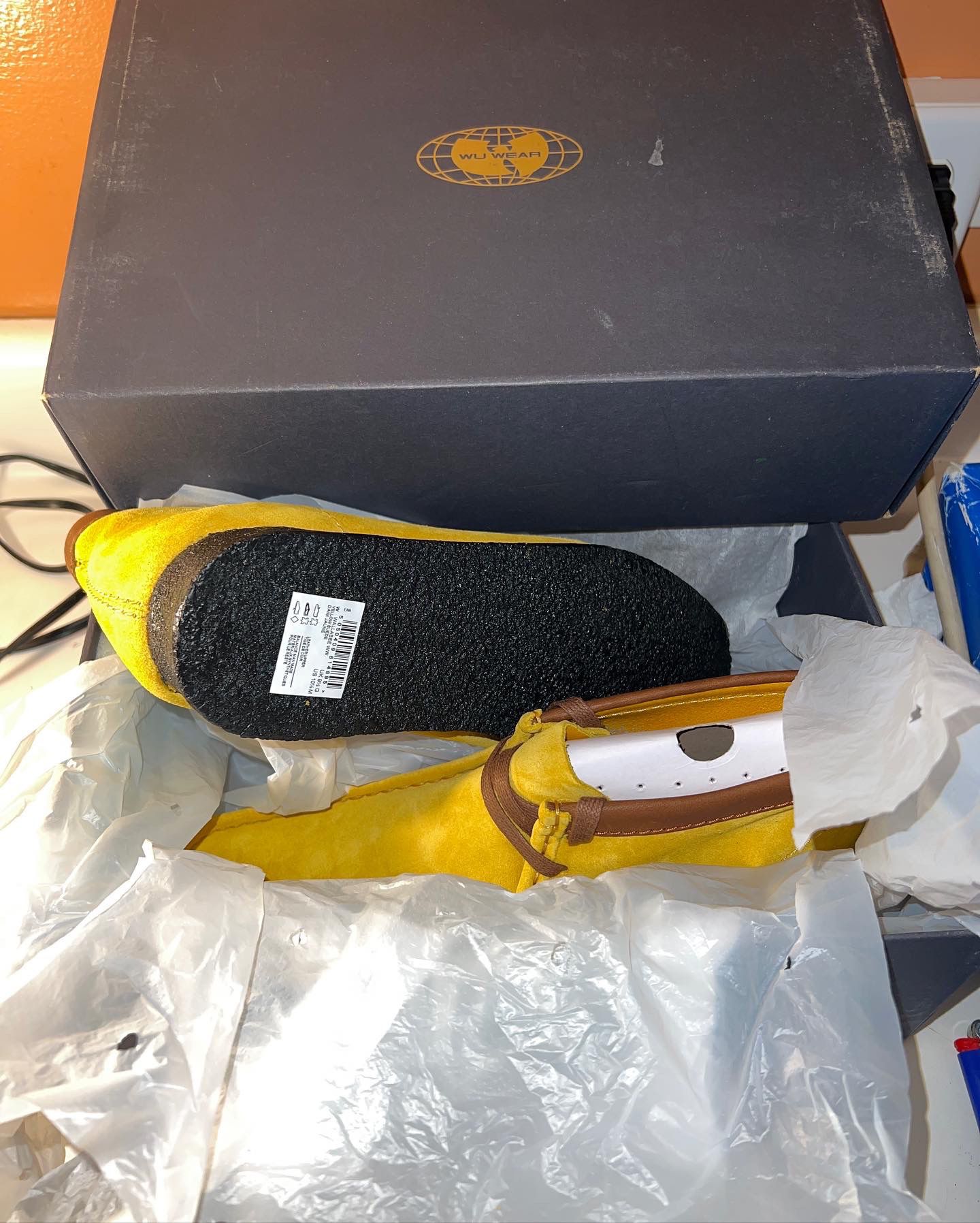 Sold at Auction: Clarks x Wu-Wear Wu-Tang 25th Ann. Wallabee Boots