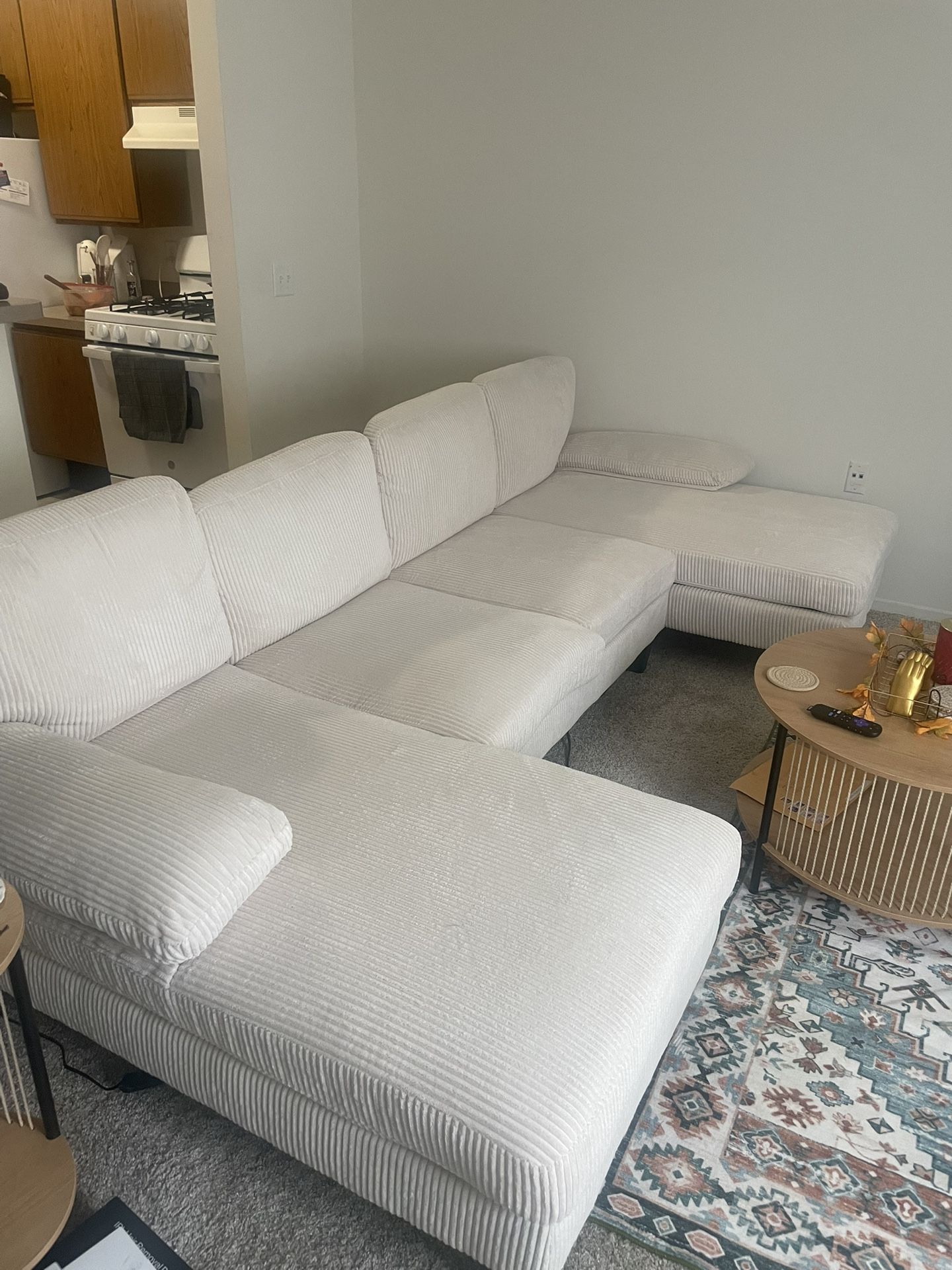 Cream Suede sectional
