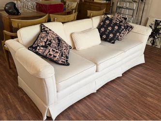 Cream 3-Seat Sofa with decorative pillows