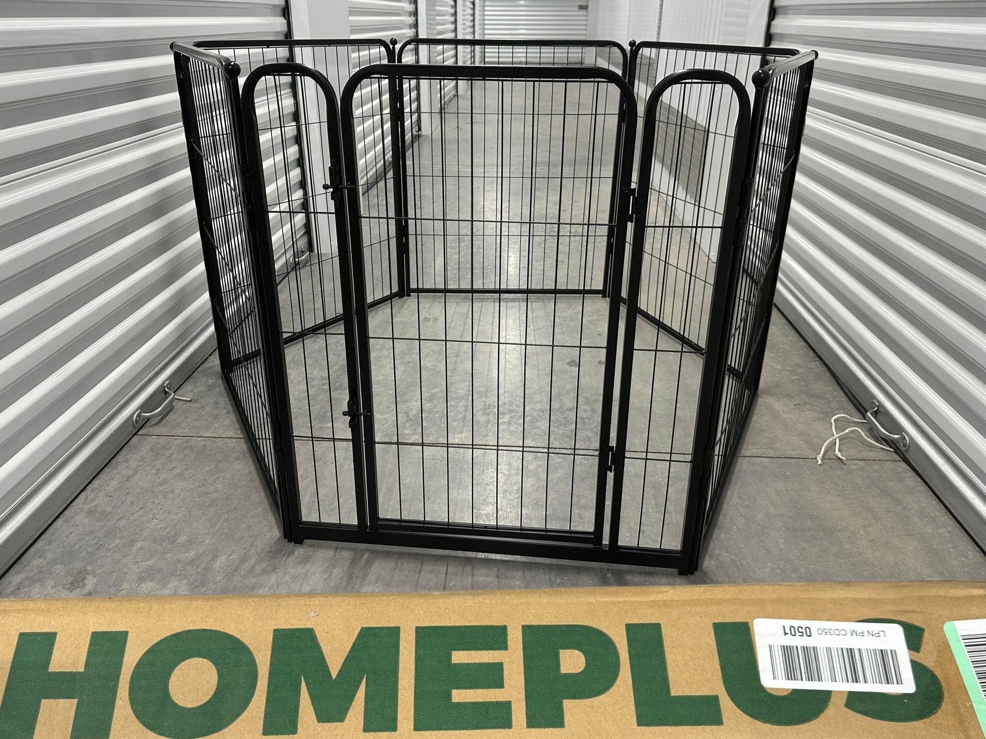 New Open FXW Adjustable HomePlus Indoor Dog PlayPen 6 Panels 32" High Metal Door Collapsible