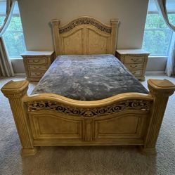 Queen Victorian Bedroom Set 8 Pc