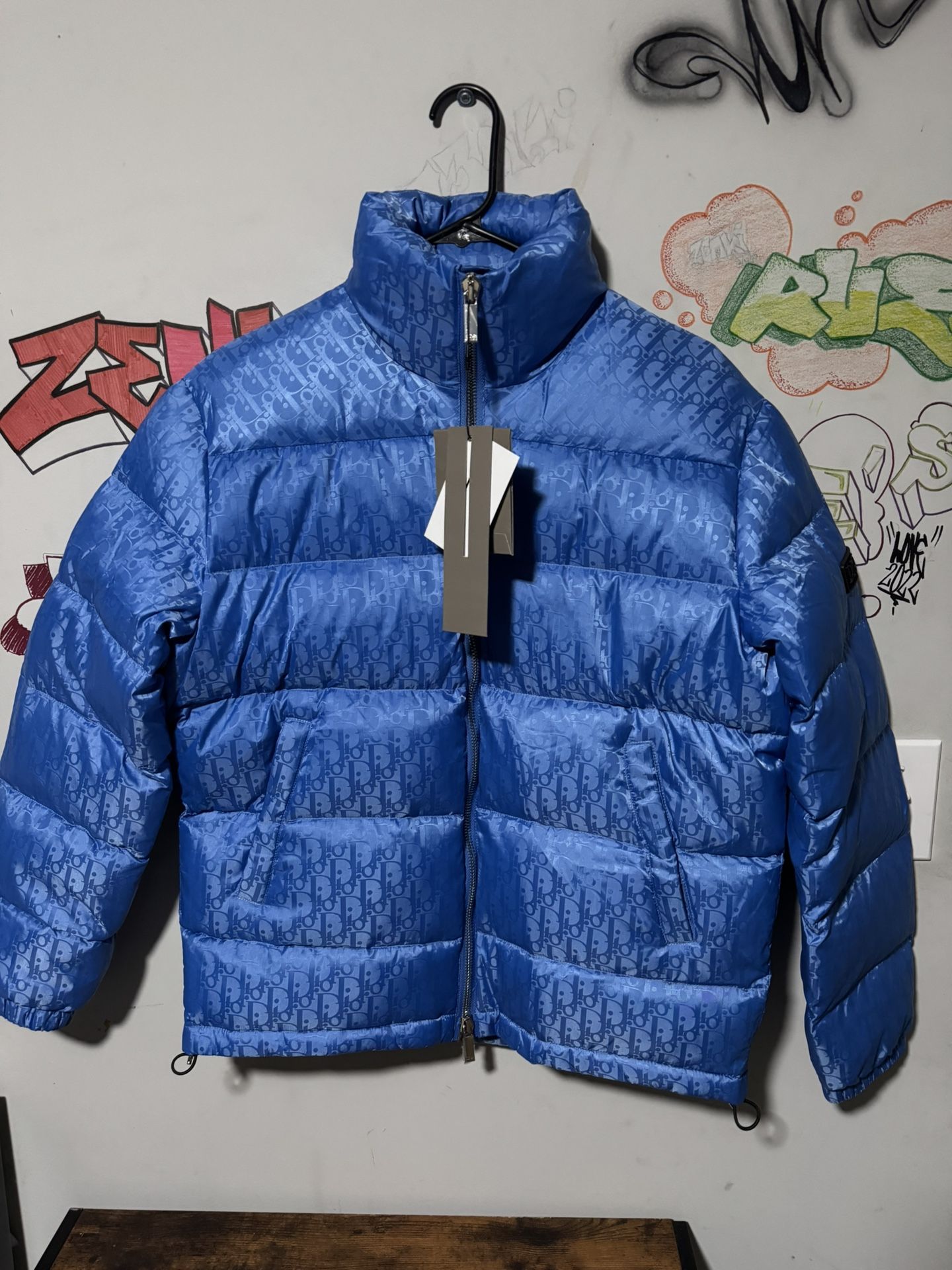 Dior Men Oblique Puffer Jacket Blue