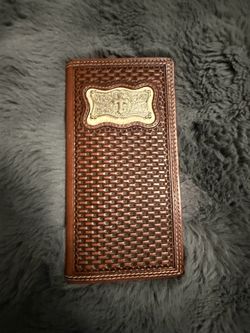 Western Leather Rodeo Wallet with Cross Concho