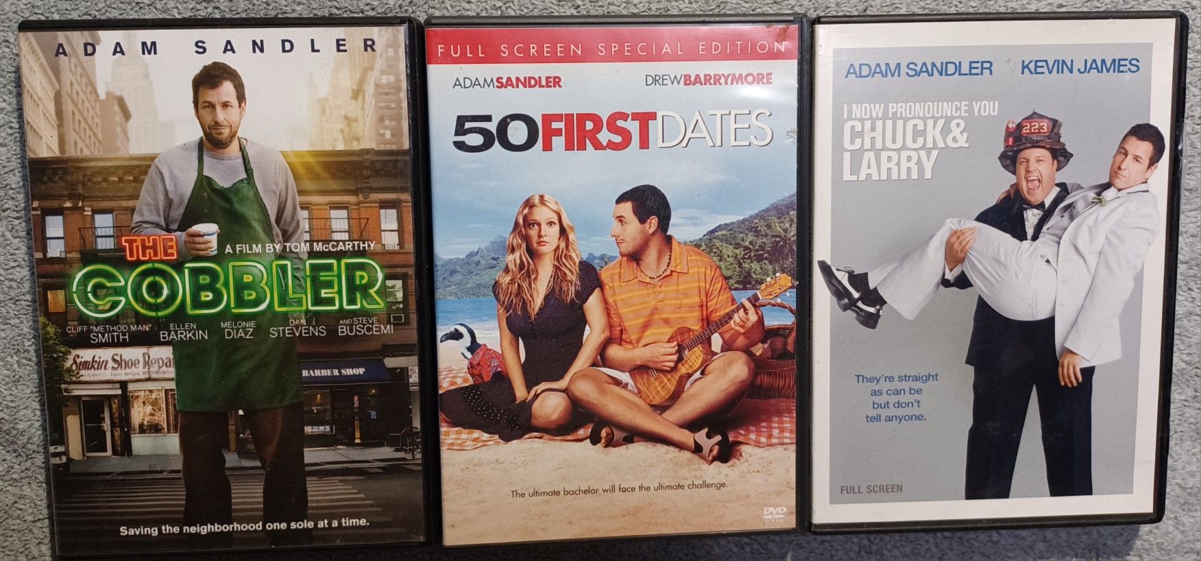 Adam Sandler 3 Movie Lot 40 First Dates Cobbler Chuck Larry