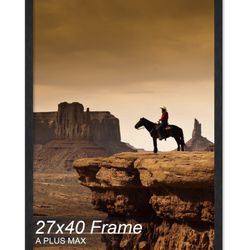 Frame, Black Engineered Wood Picture Frame for 27 x 40 Inch Movie Poster Photo,