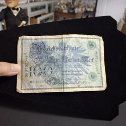 Antique Collectible Banknote - 100 Mark Reichsbanknote Issued By Imperial Germany 🇩🇪  February 7, 1908 Was Legal Tender Before & During World War I