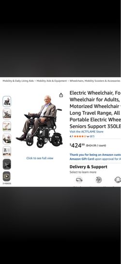 ACTFLAME Folding Electric Motorized Wheelchair