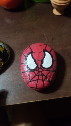 Marvel Spiderman Rock face Painting 4" x 5" $5