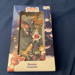 Rudolph the Red Nosed Reindeer Enesco Miniature Ornaments - New In box. Retired