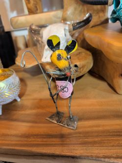 Handmade Metal Mouse Figurine