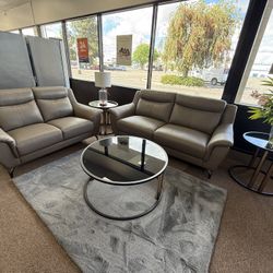 2 PC SOFA AND LOVESEAT SEAT LEATHER 