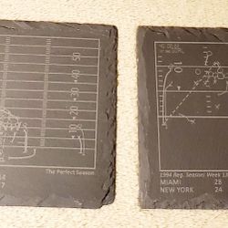 Father's Day Gift GREATEST DOLPHINS PLAYS: SLATE COASTERS (SET OF 4)

