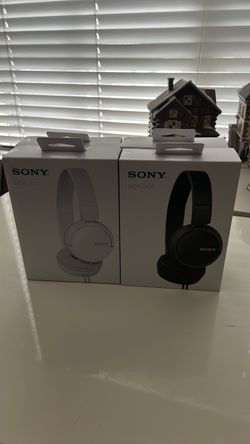 Sony MDR-ZX110 Headphones – Black & White Bundle