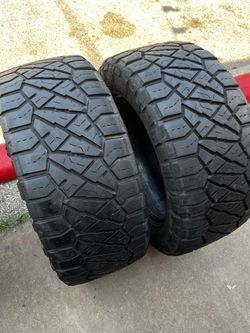 2 USED LT 331250R20  NITTO RIDGE GRAPPLER 10 ply All Terrain tires for $150 installed and balance.  33 12.50 20 33 x 12.50 R 20 33x12.50R20 33 12.50 R