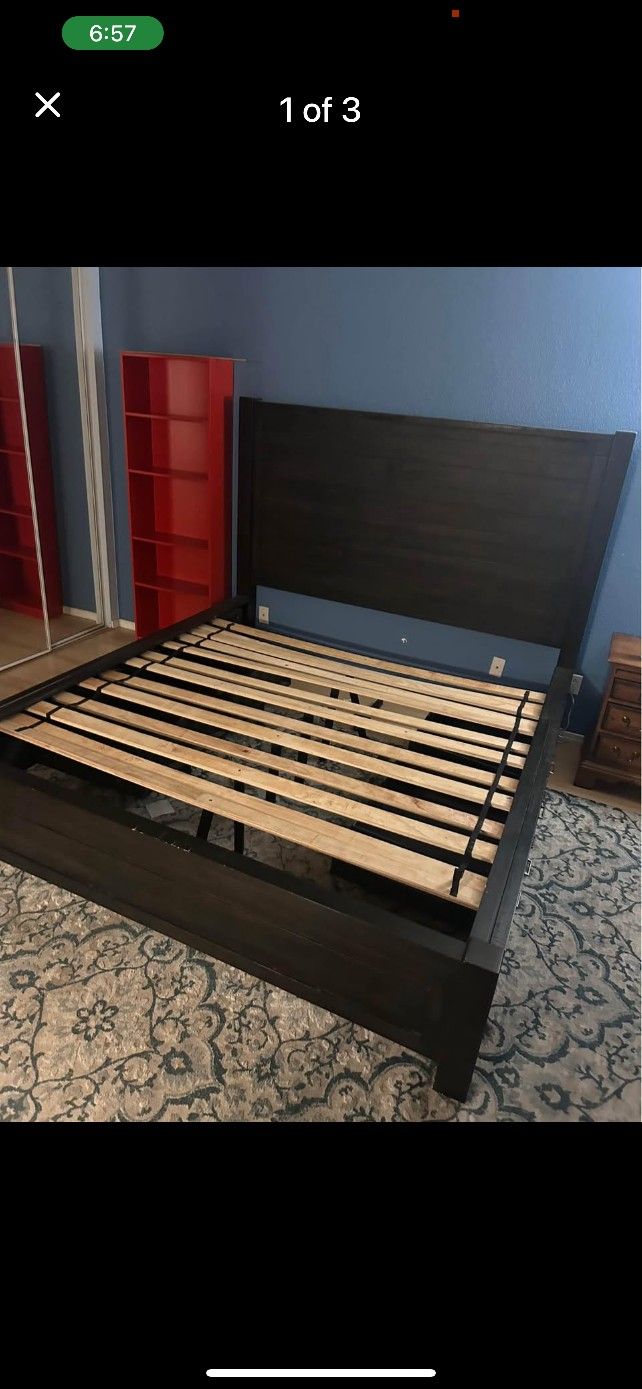 California King Bed Frame (w/temperpedic Foam Mattress If Needed)
